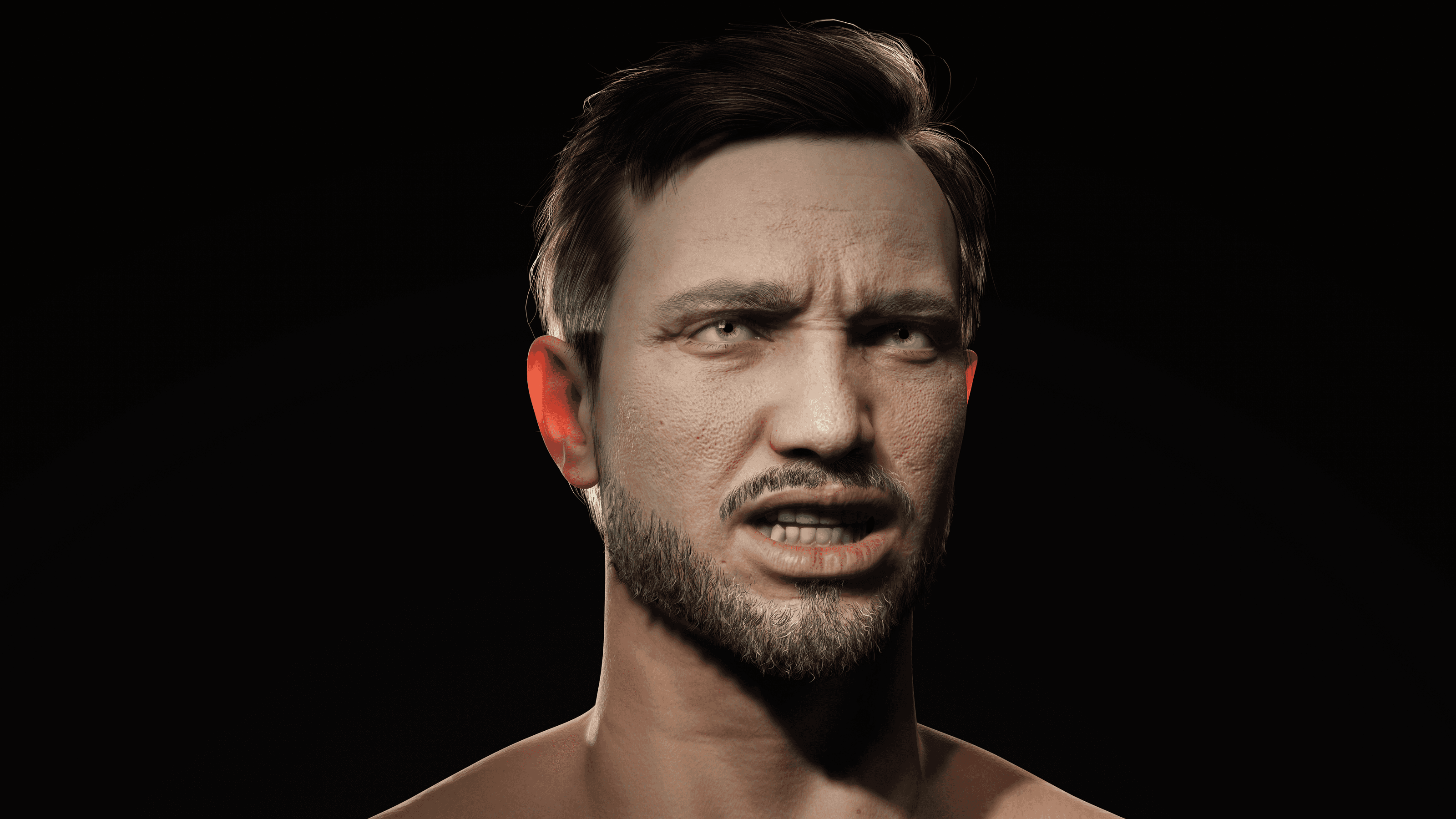 High-detail facial character